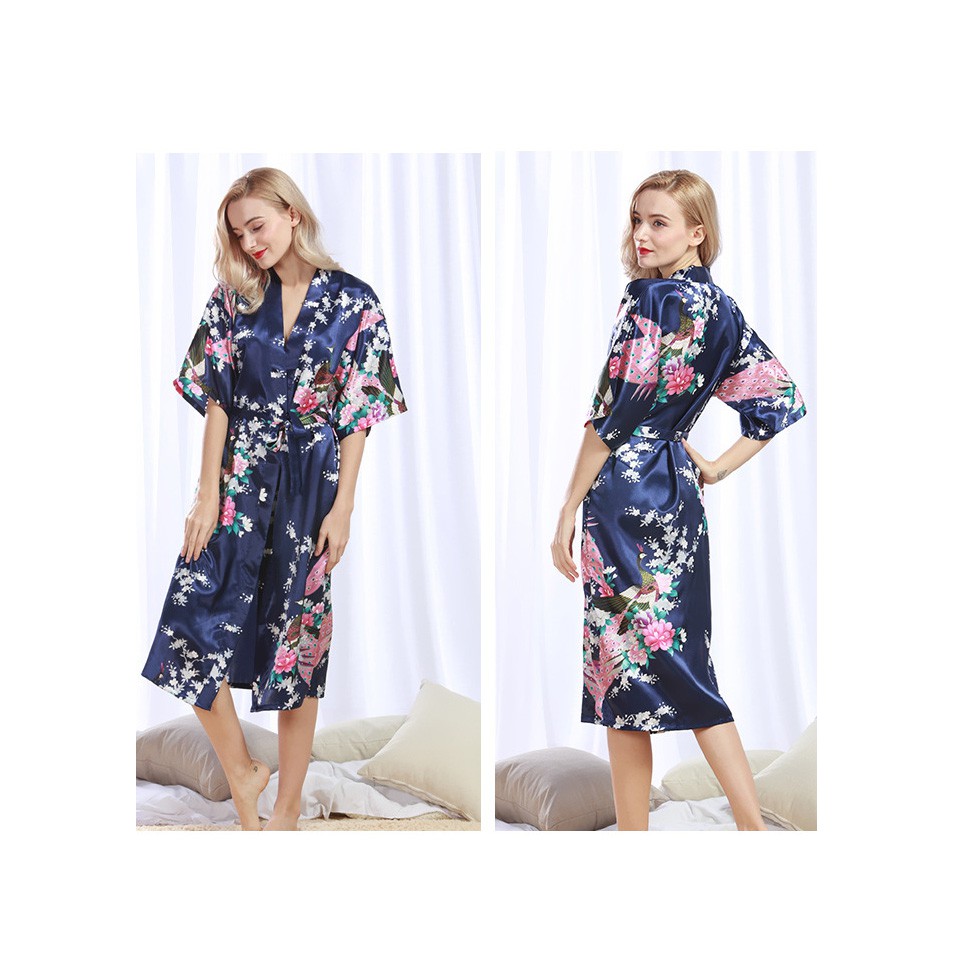 Áo choàng ngủ kiểu nhật Kimono Dáng DÀI đẹp chảnh NHIỀU MÀU