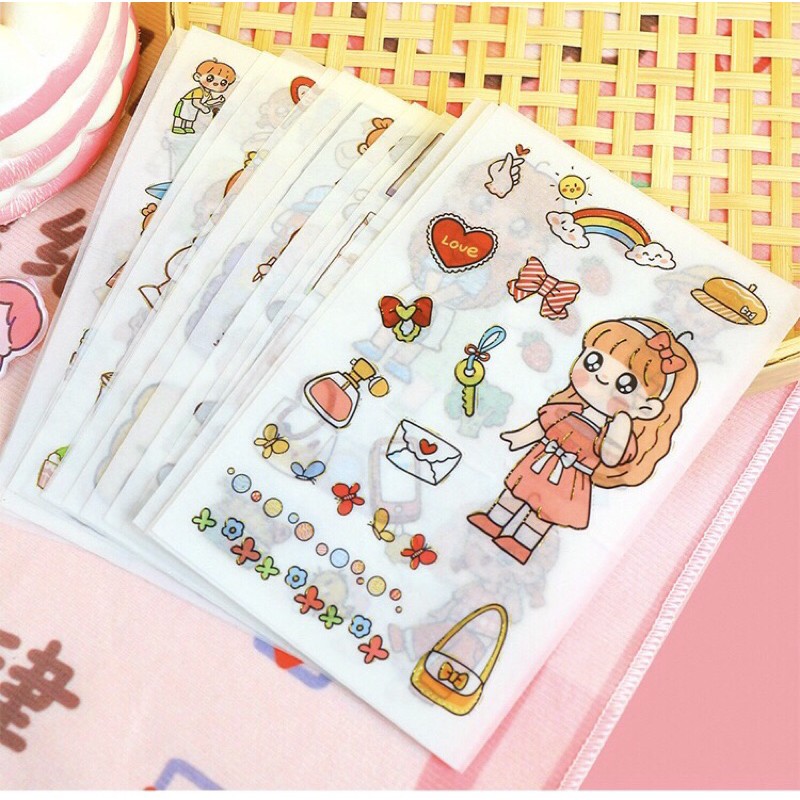 Sticker dán 70 Hình Sticker Bé Nấu Bếp Zanmoo