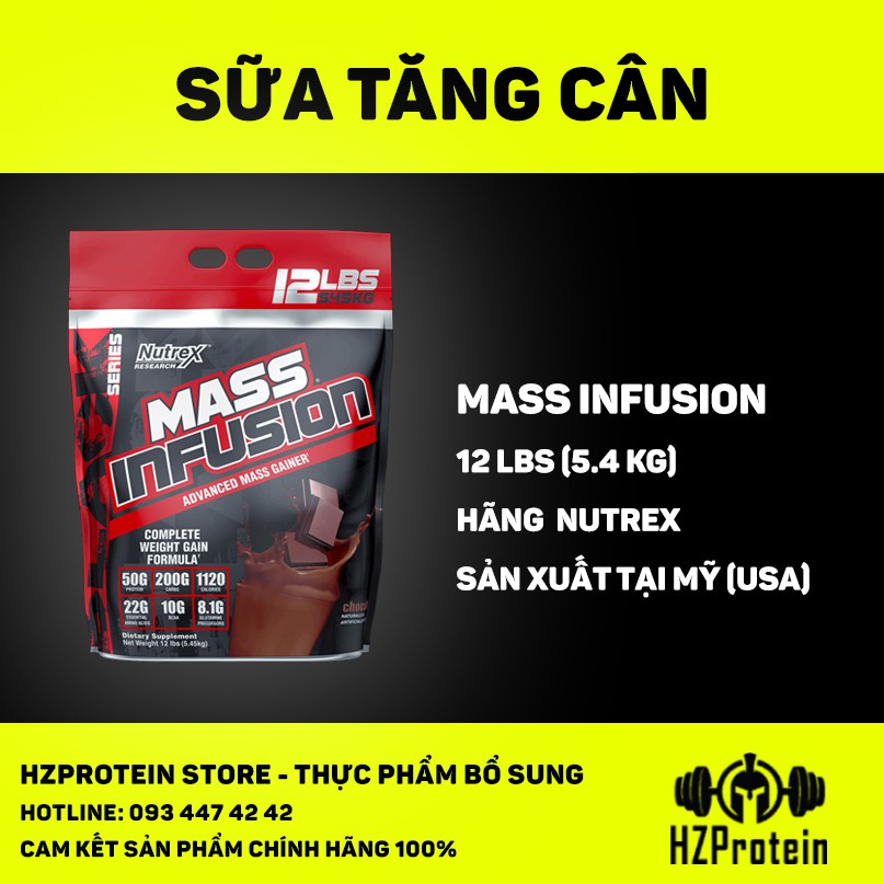 [QUÀ TẶNG] NUTREX MASS INFUSION - SỮA TĂNG CÂN TĂNG CƠ CHẤT LƯỢNG (5.4 KG)