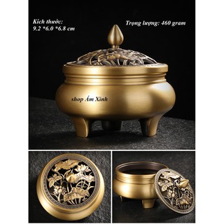 LƯ HƯƠNG XÔNG TRẦM BẰNG ĐỒNG NGUYÊN CHẤT (LOẠI CÓ 3 CHÂN)