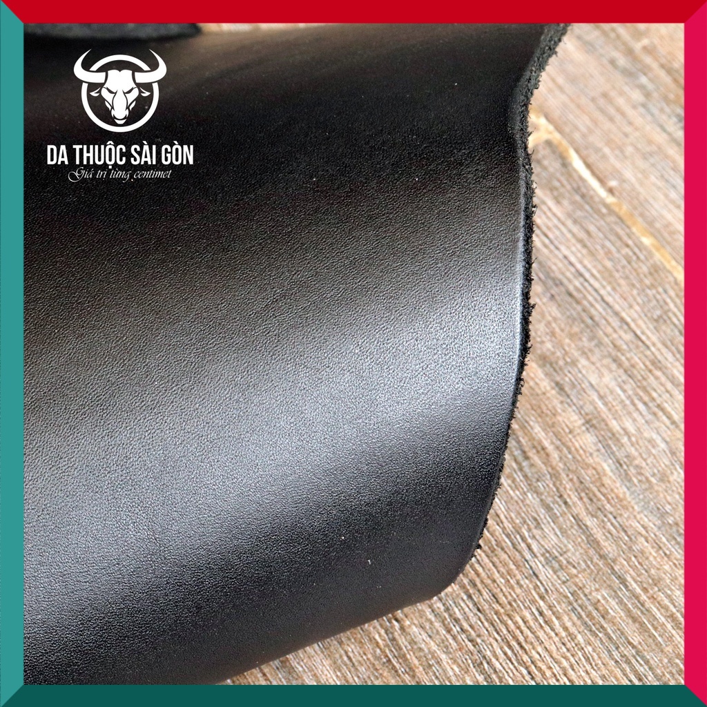 Da pull mill cao cấp màu đen độ dày từ 2.2 đến 2.4mm thương hiệu Da Thuộc Sài Gòn - Giá da bò nguyên tấm