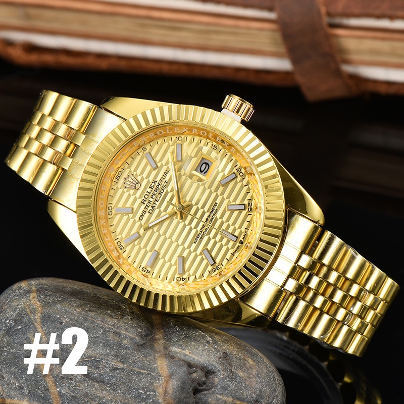 Đồng Hồ Quartz Nam Hiển Thị Ngày Dây Thép Sang Trọng