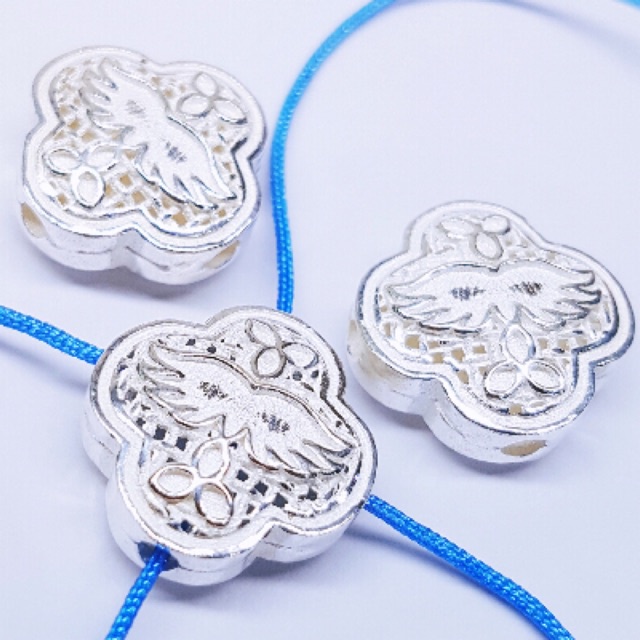 KHO SỈ  Charm cỏ 4 lá bạc hoạ tiết - Hàng loại 1 cực đẹp PH275