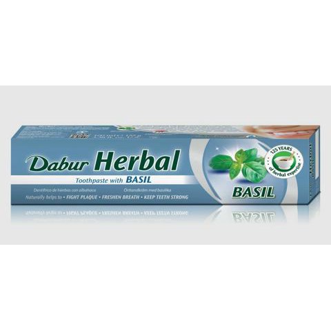 Kem đánh răng Dabur Herbal thảo dược chống cao răng hôi miệng húng quế 155g