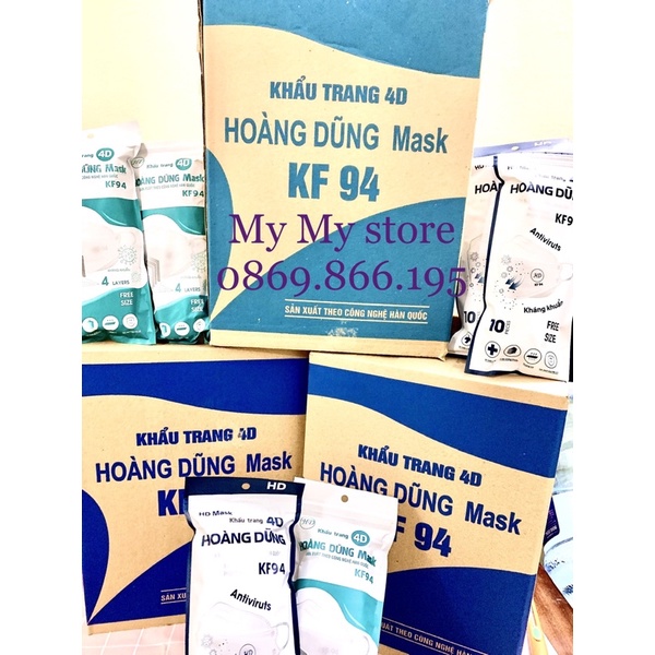 Thùng 300 Cái Khẩu Trang Hoàng Dũng KF94 HD Mask chuẩn công nghệ Hàn Quốc