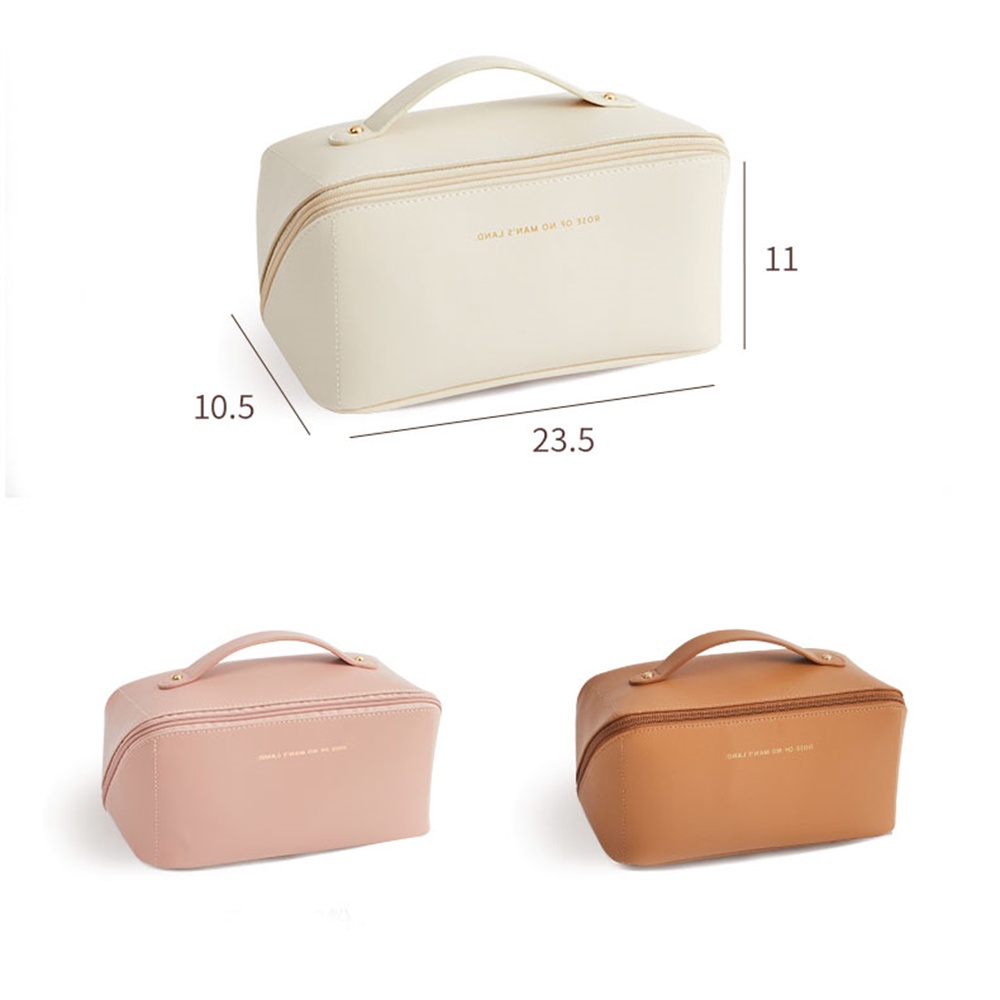 Túi Da PU Đựng Đồ Trang Điểm Cỡ Lớn Thiết Kế Đơn Giản Tiện Lợi Khi Đi Du Lịch
