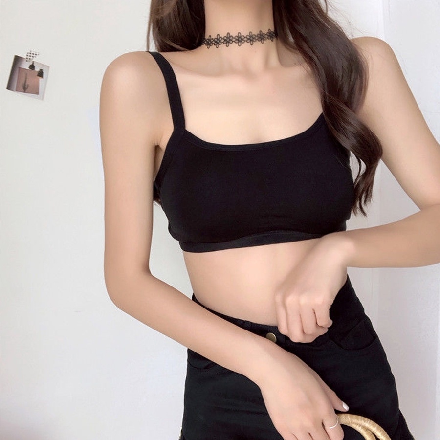Áo Lót Nữ - Áo Lá Bra Học Sinh Chất Cotton 3 Dây Ngang Đồ Lót Có Đệm Ngực Không Gọng BR019