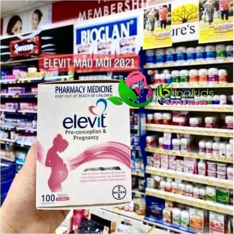 Elevit bầu hộp 100 viên