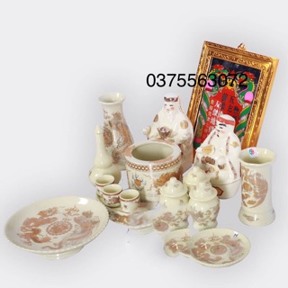 Bộ đồ thờ ban thần tài vàng