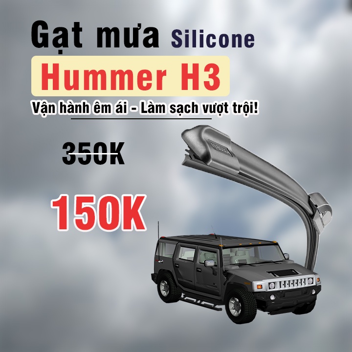 Gạt mưa cho xe Hummer H3 lưỡi silicon siêu mềm siêu sạch