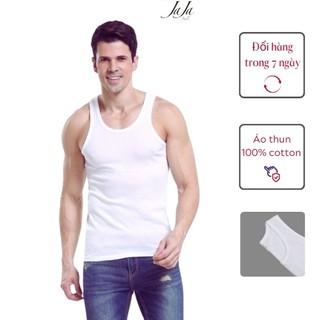 Áo thun ba lỗ nam 100% cotton áo sát nách nam màu trắng trơn jaja