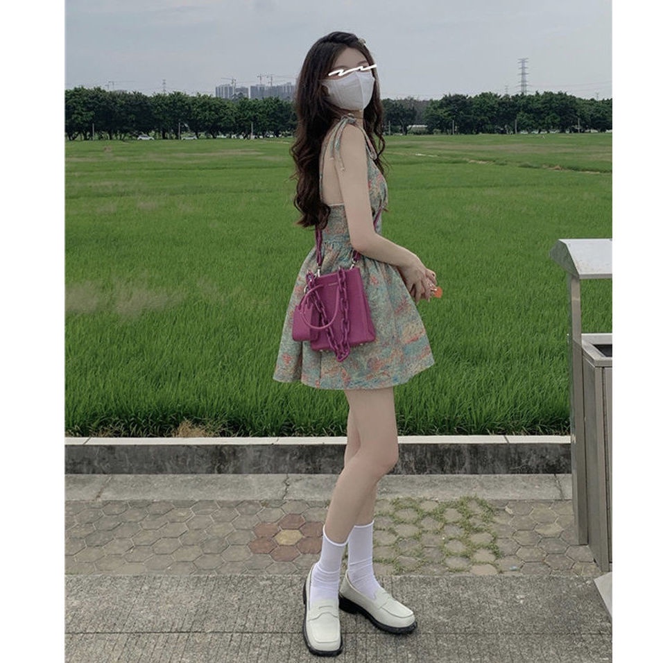 Đầm Hai Dây Kiểu Cổ Điển Thời Trang Mùa Hè Hàng Mới 2022