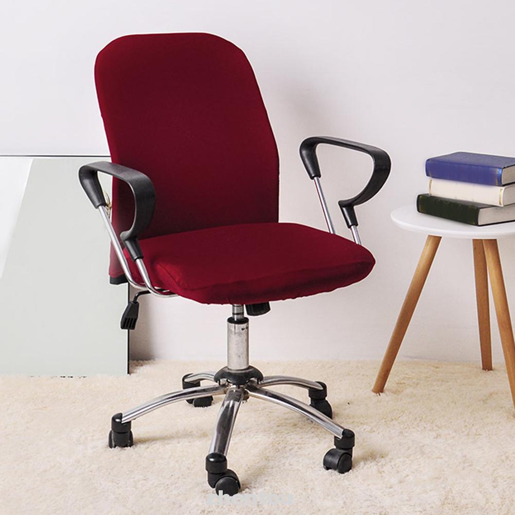 2 Pieces Solid Home Protective Washable Replacement Stretch Four Seasons Office Chair Cover