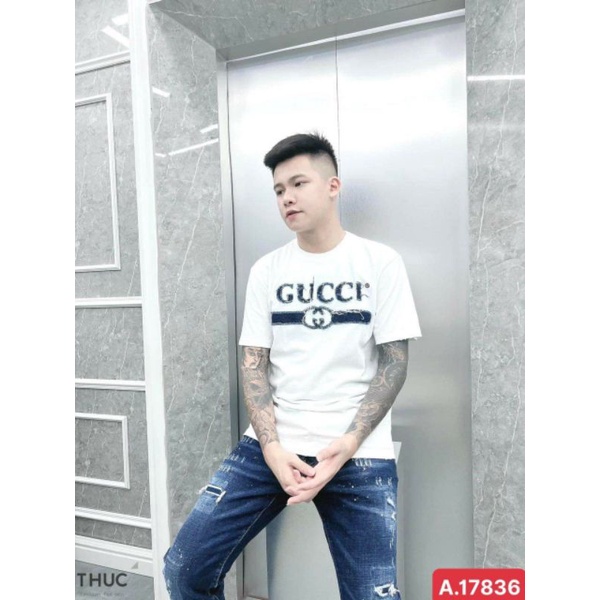 Áo phông gucci rách loang