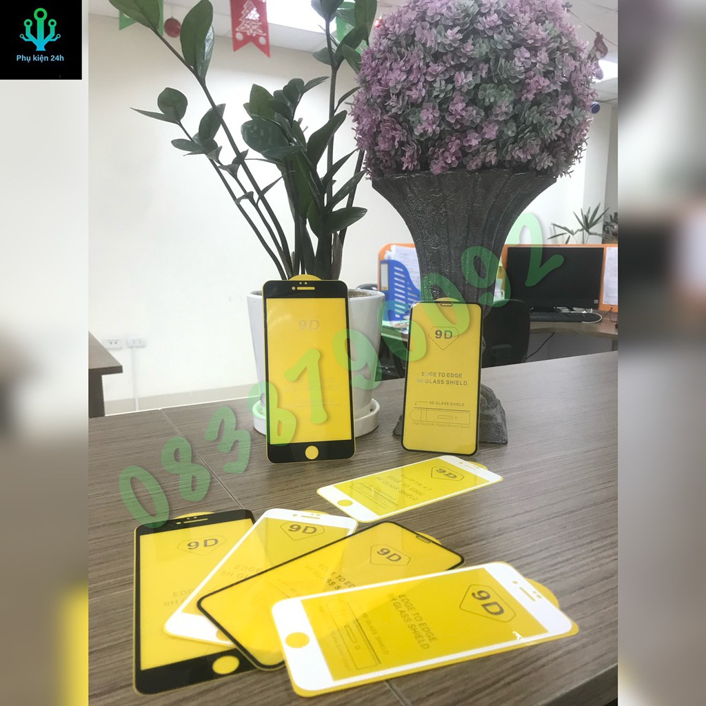 Kính cường lực full màn hình 9D dành cho tất cả các dòng lphone 6/6s/6pl/7/7pl/8/8pl/X/Xr/Xmax/11pro
