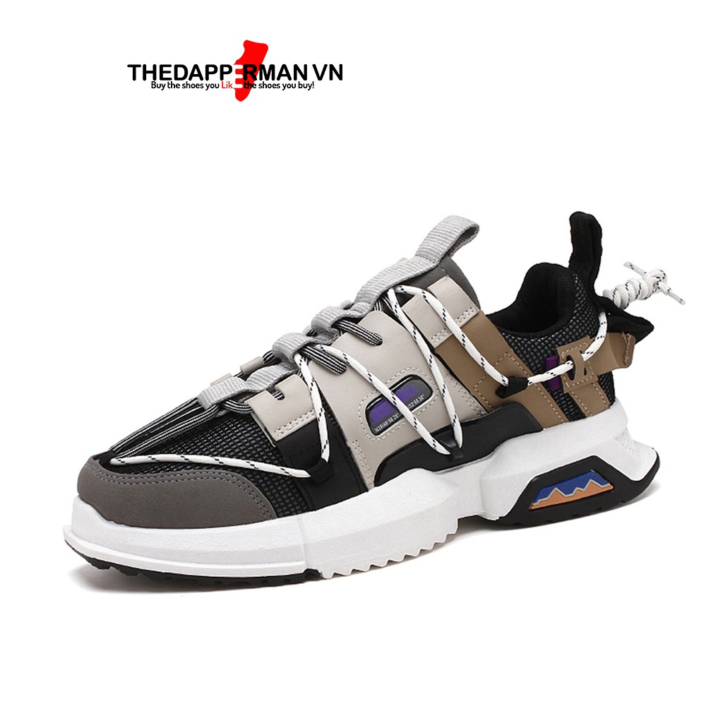 Giày thể thao sneaker nam THEDAPPERMAN XK008 tăng chiều cao 5cm, đế xẻ rãnh chống trơn, siêu chất, màu nâu
