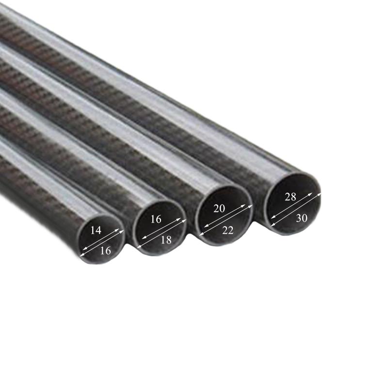 Ống sợi carbon 16mm 18mm 22mm 30mm X 500mm
