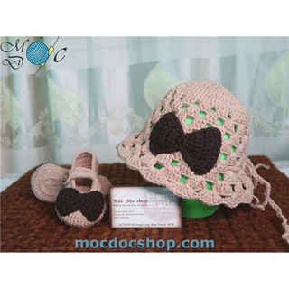 Giày nón len handmade cho bé gái 0-12 tháng