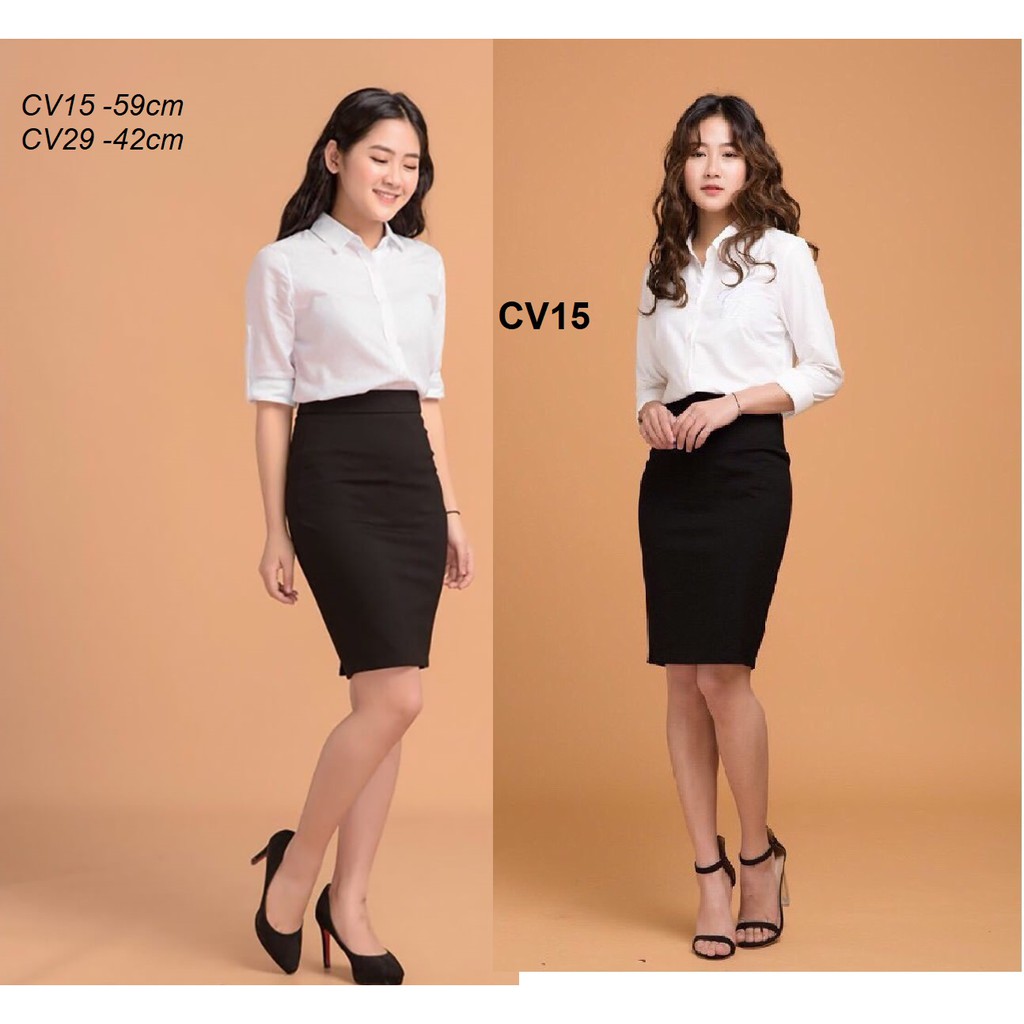 Chân váy công sở dáng ôm [Đủ cỡ 43-65kg] CV15