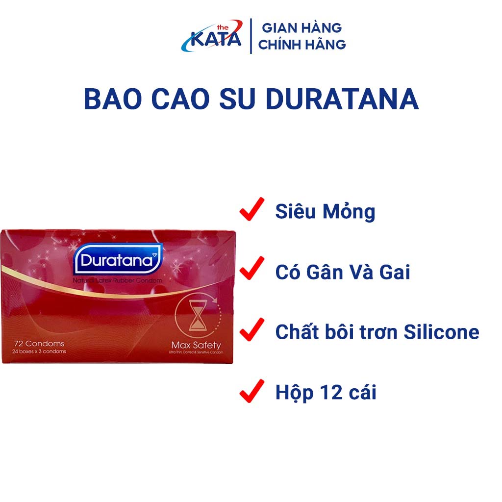 Bao Cao Su Duratana- Siêu Mỏng Có Gân Và Gai Hộp 10 Chiếc - KP034
