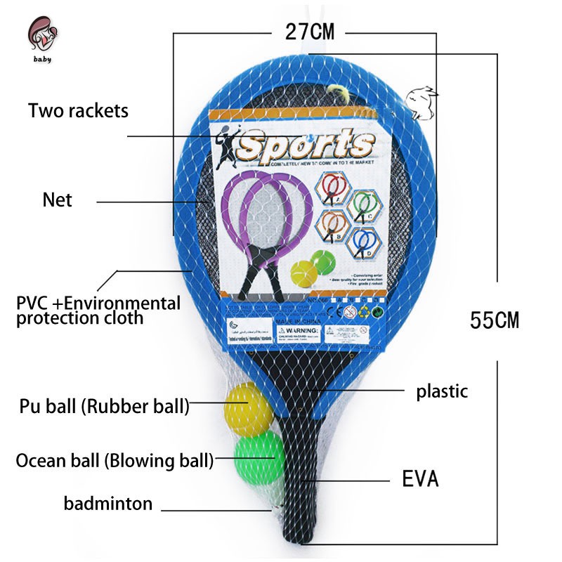 Bộ Vợt Đánh Tennis Plus 2 Quả Cầu Lông Cho Bé