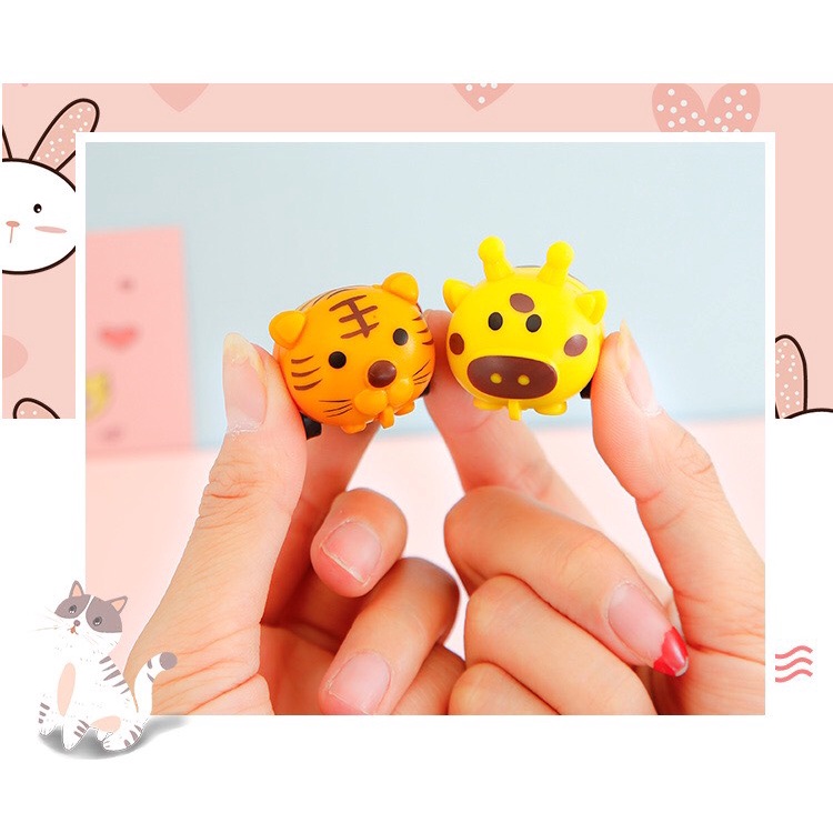 Đồ Chơi Trẻ Em Xe Chạy Cót Mini Hình Thú Ngộ Nghĩnh-6 Mẫu Các Con Thú Quen Thuộc Cho Bé Khám Phá Thế Giới Sóc_Toystore