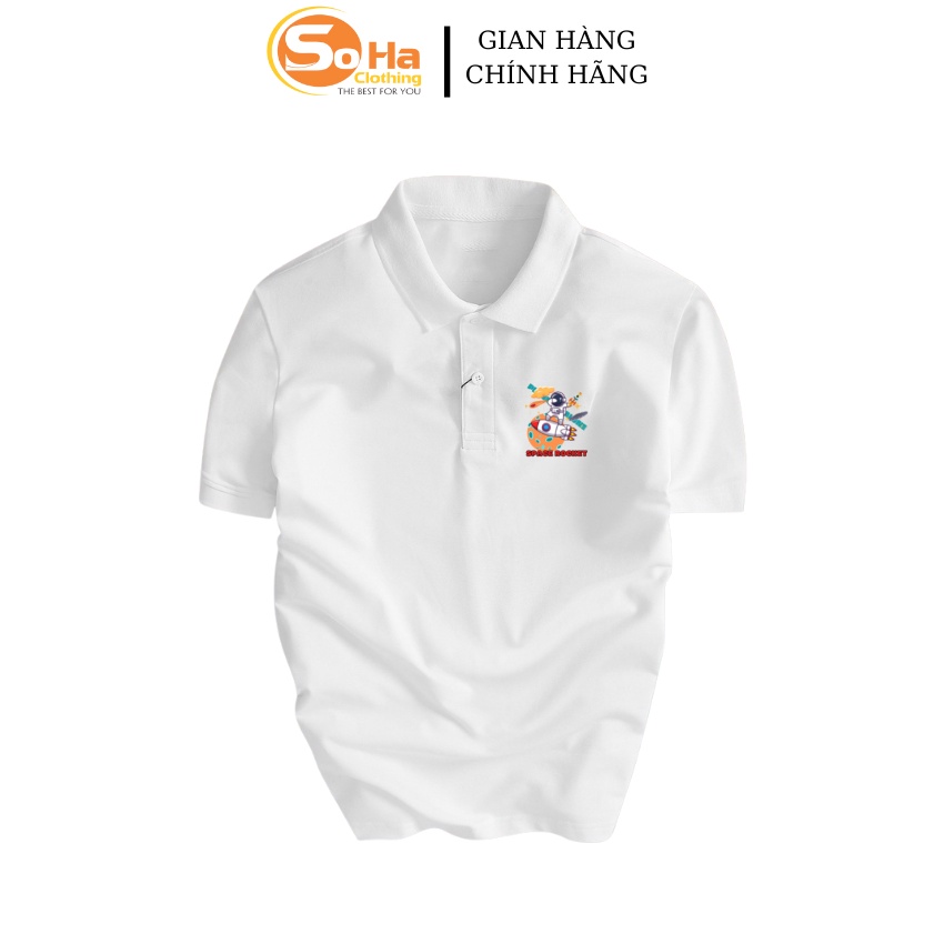 Áo Polo nam   Space rocket vải cá sấu dệt kim xuất xịn,chuẩn form, sang trọng ,thanh lịch - SOHA CLOTHING