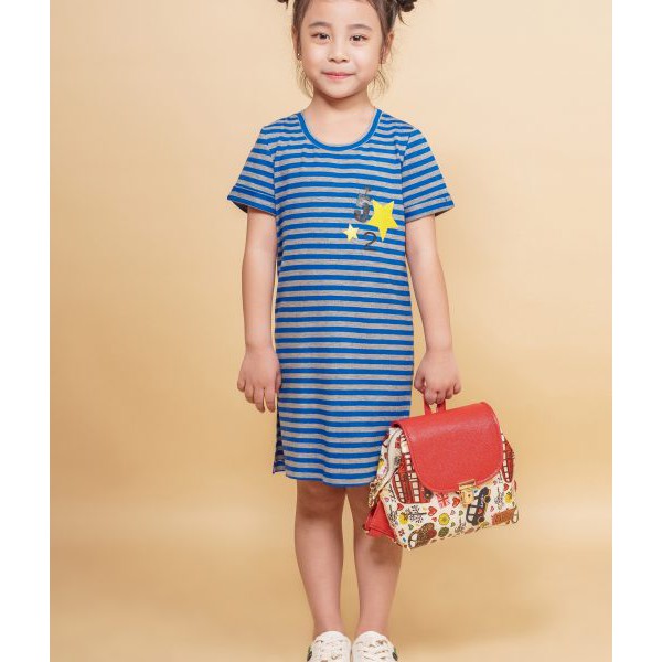 Váy suông kẻ – xanh LK0067 - Lovekids