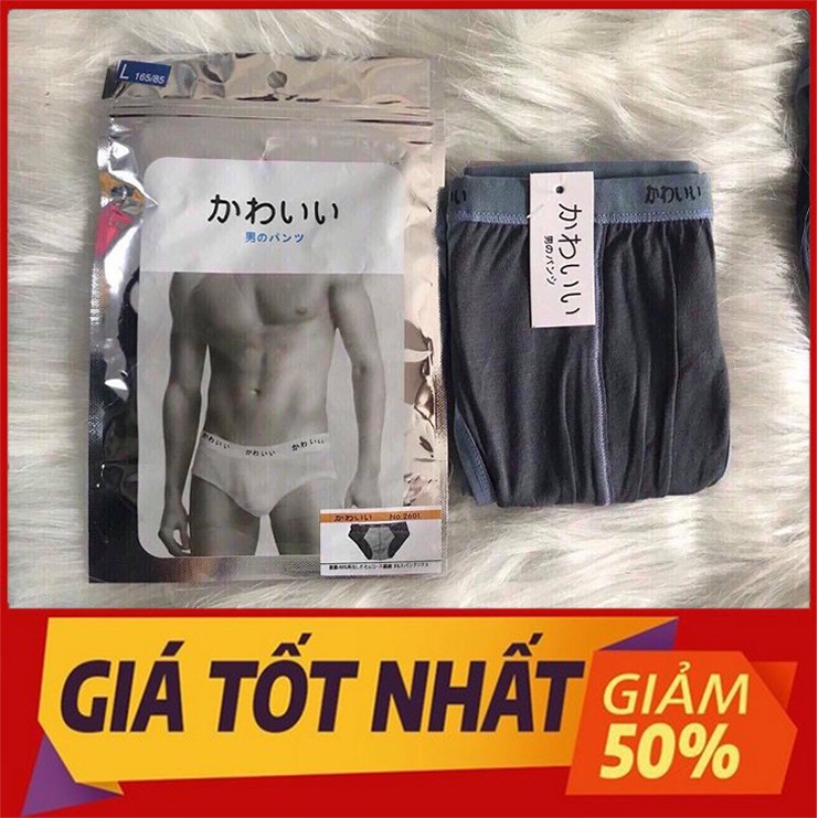 Combo 3 Quần Sịp Nam Tam Giác Vỉ Bạc Xuất Nhật - Quần Lót Nam Muji Cao Cấp