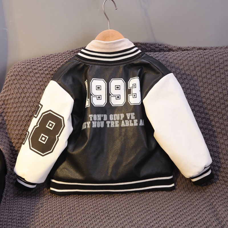 Áo Khoác Da Có Mũ Trùm Thời Trang Xuân Thu Cho Bé Trai