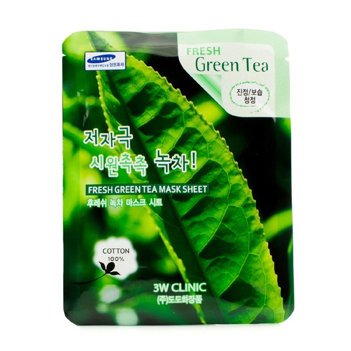 Mặt Nạ 3W CLINIC Chiết Xuất Trà Xanh 23ml Fresh Green Tea Mask Sheet #9