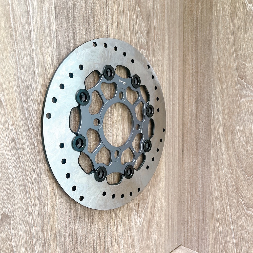 Đĩa Kingdrag size 220mm Gắn Cho Các Dòng Xe 4 lỗ thông dụng Ya - Honda - Suzuki - SYM Màu xám nút đen