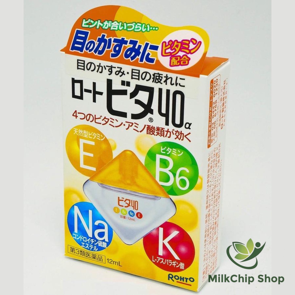 Nước nhỏ mắt Rohto Vita Nhật Bản lọ 12ml bổ sung vitamin (2 màu)