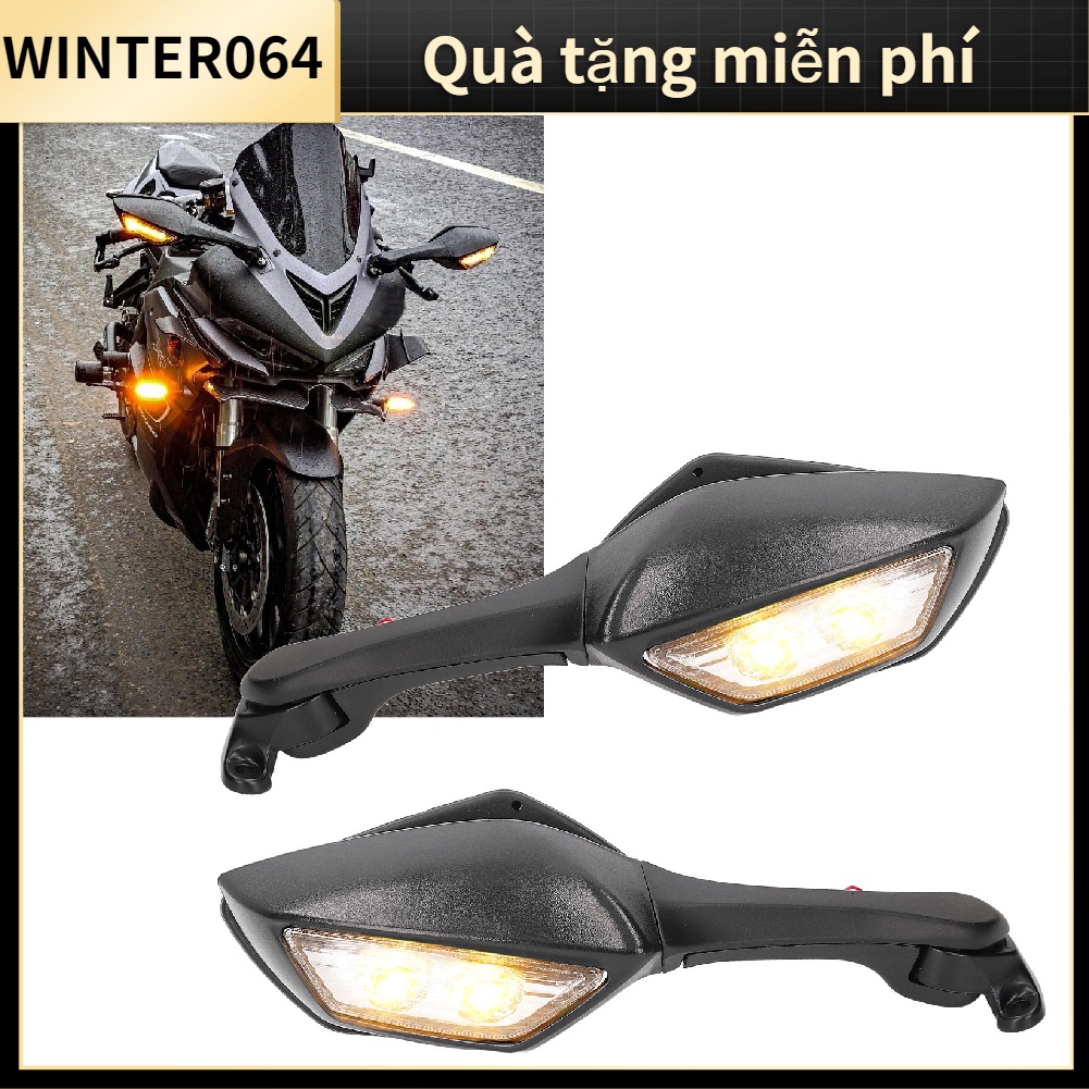 Gương Chiếu Hậu Tích Hợp Đèn LED Xi Nhan Thay Thế Chuyên Dụng Cho Xe Mô Tô NINJA ZX10R 2011 2 Winter064