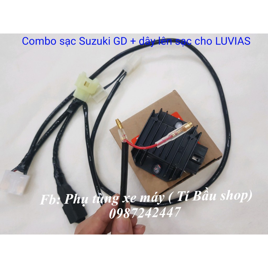 COMBO sạc SUZUKI GD kèm dây lên sạc chuyển điện bình cho Luvias