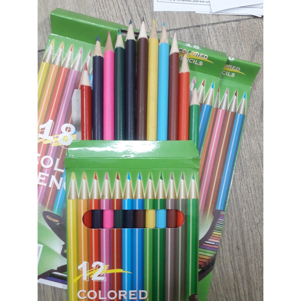 12 cây bút chì màu, bút chì tô màu