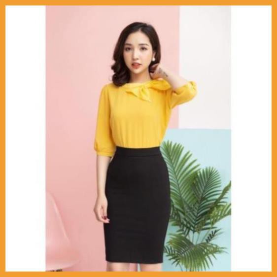 Chân váy bút chì cạp cao/ đầm công sở lưng cao chất vải umi Hàn xuất xịn
