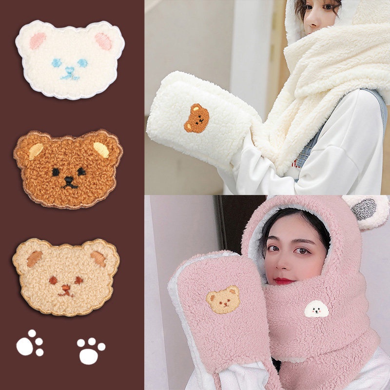 Sticker dán ủi gấu bông cute, trang trí và may vá áo, miếng dán đa năng hình Teddy xù - Fluffy Sunday
