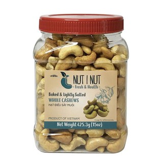 Hạt điều rang muối 🍑 nut i nut 🍑 hạt điều sấy muối nguyên hạt hũ 425.3 gram hàng sấy điện cao cấp