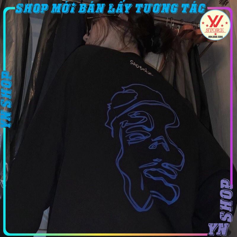 Áo thun tay dài form rộng unisex in hai mặt sadboiz  - có logo THÊU TAY  mặt buồn chất cotton dày