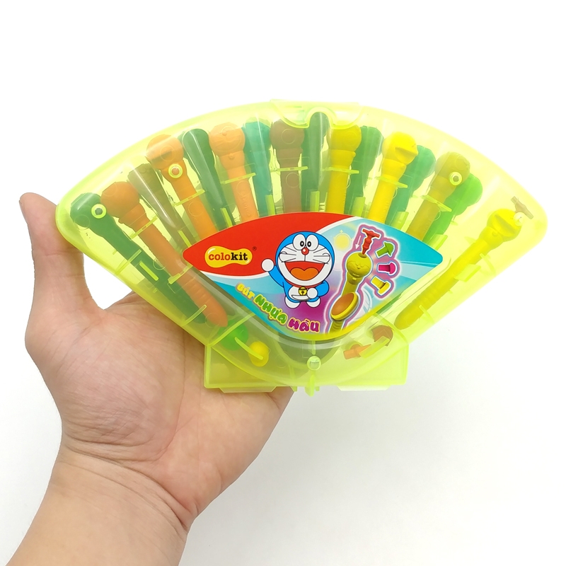 Bút Nhựa Màu Colokit Doraemon PCR-C07/DO - Vỏ Hộp Màu Vàng