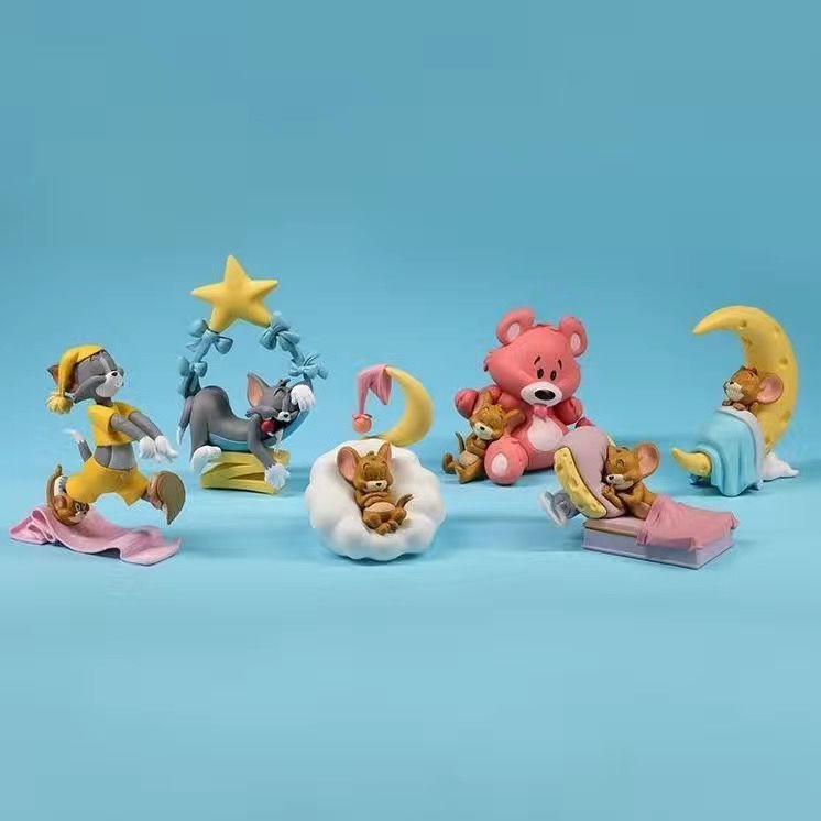 🔥TOM and JERRY cat and mouse sweet dream blind box Tom Jerry good friend hand doll