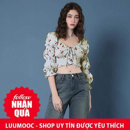 Áo Zara kẻ hoa trễ vai trẻ xinh AQ3CCG51N10 Hot