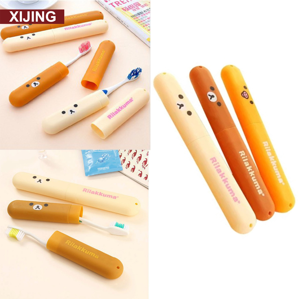Hộp đựng bàn chải đánh răng du lịch mini hình gấu hoạt hình xinh xắn