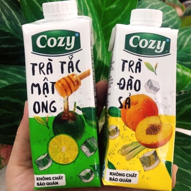 {lốc 4hộp} Trà tắc, đào, vải Cozy đóng hộp uống liền