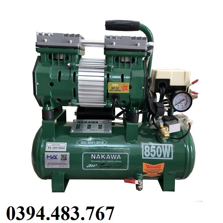 Máy Nén Khí Không Dầu Nakawa NK 800/30 850W 30L