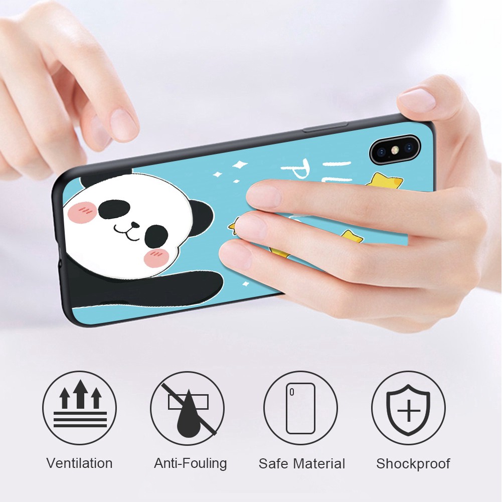 Samsung Galaxy S6 S9 Plus S8 S7 Edge S8+ S9+ For Soft Case Silicone Casing TPU Cartoon Fashion Cute Panda Lovely Bear Phone Full Cover simple Macaron matte Shockproof Back Cases