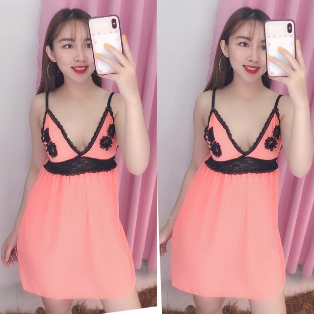 Đầm voan lưới hoa đen ( SỈ 50K )