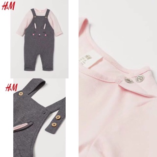 Set yếm thỏ hồng - hm - bé gái - mẫu mới
