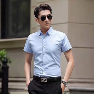 Áo sơ mi nam ngắn tay, chất liệu thoáng mát kiểu dáng Hàn Quốc, màu sắc trẻ trung năng động